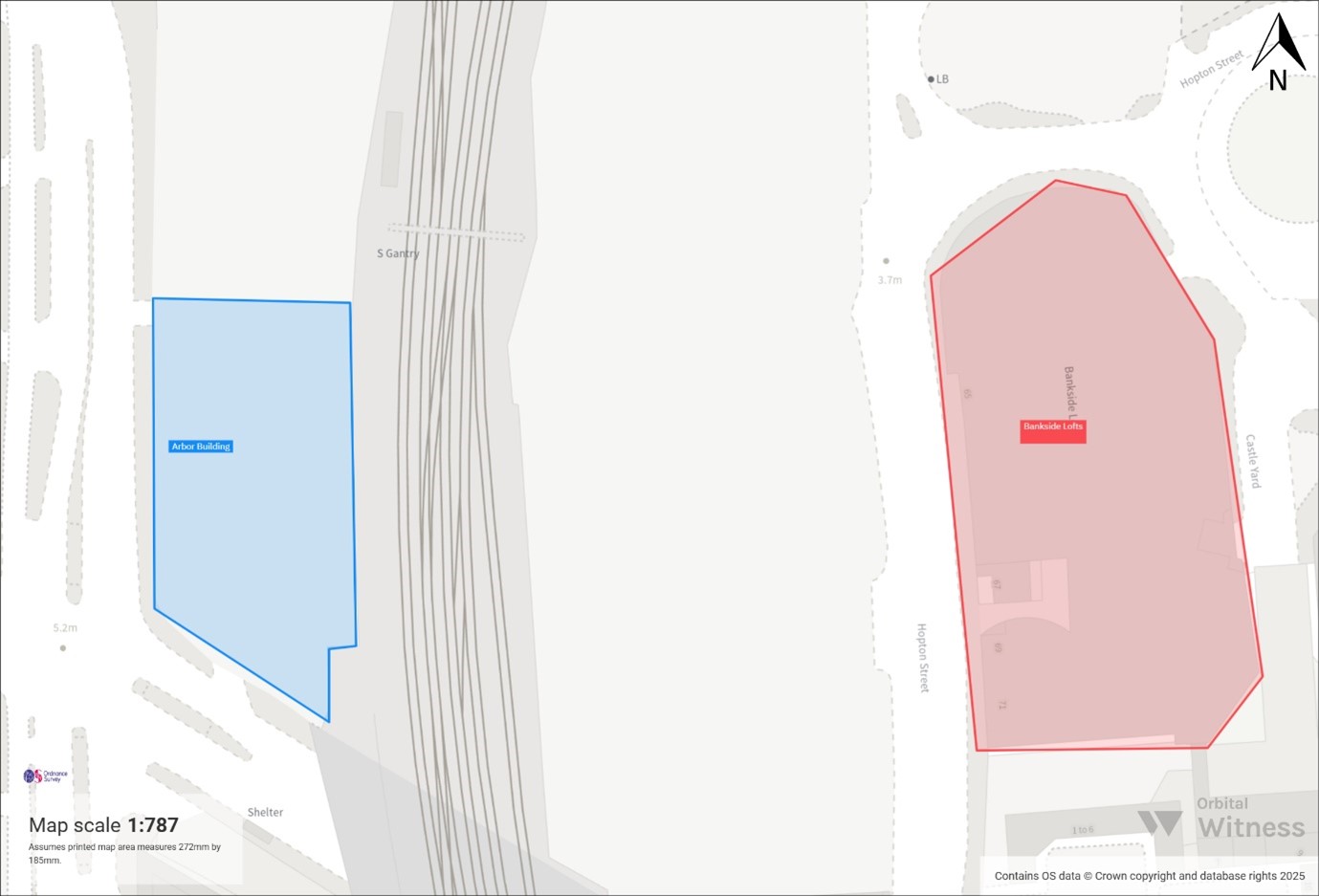 The below plan shows the approximate location of Arbor (in blue) by reference to C and P's properties in Bankside Lofts (in red).