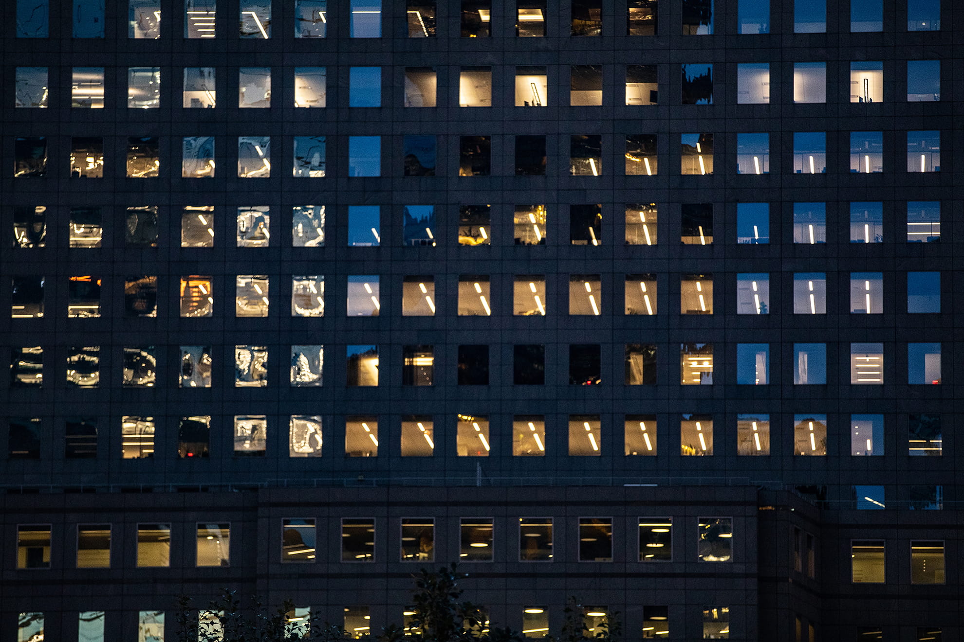 office windows close up