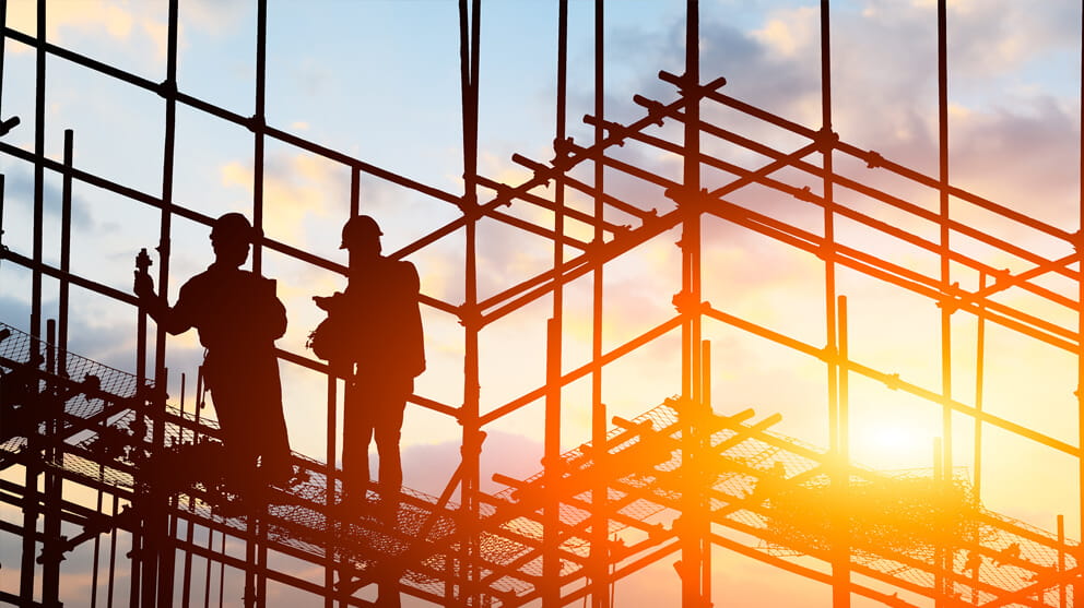 Construction worker on construction site