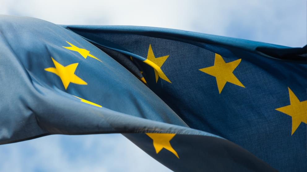 close up of EU flag