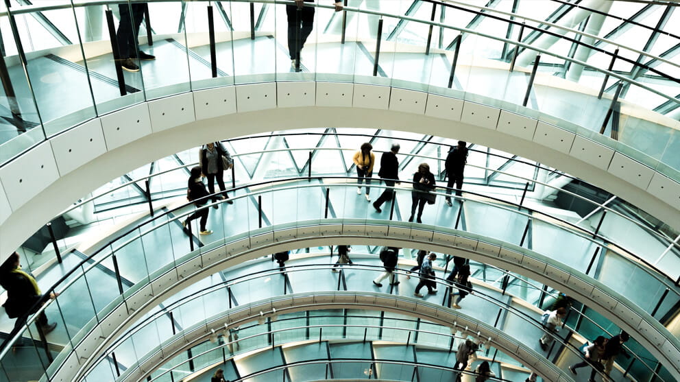 People modern spiral staircase